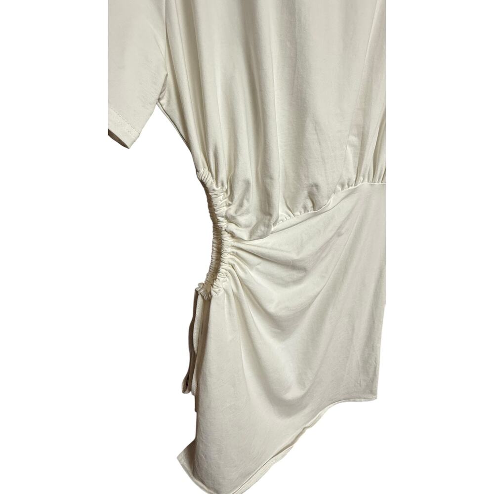 SNDYS NEW Lola Mini Dress in White Size M Jersey Cotton Blend Stretchy Unlined - Picture 8 of 13
